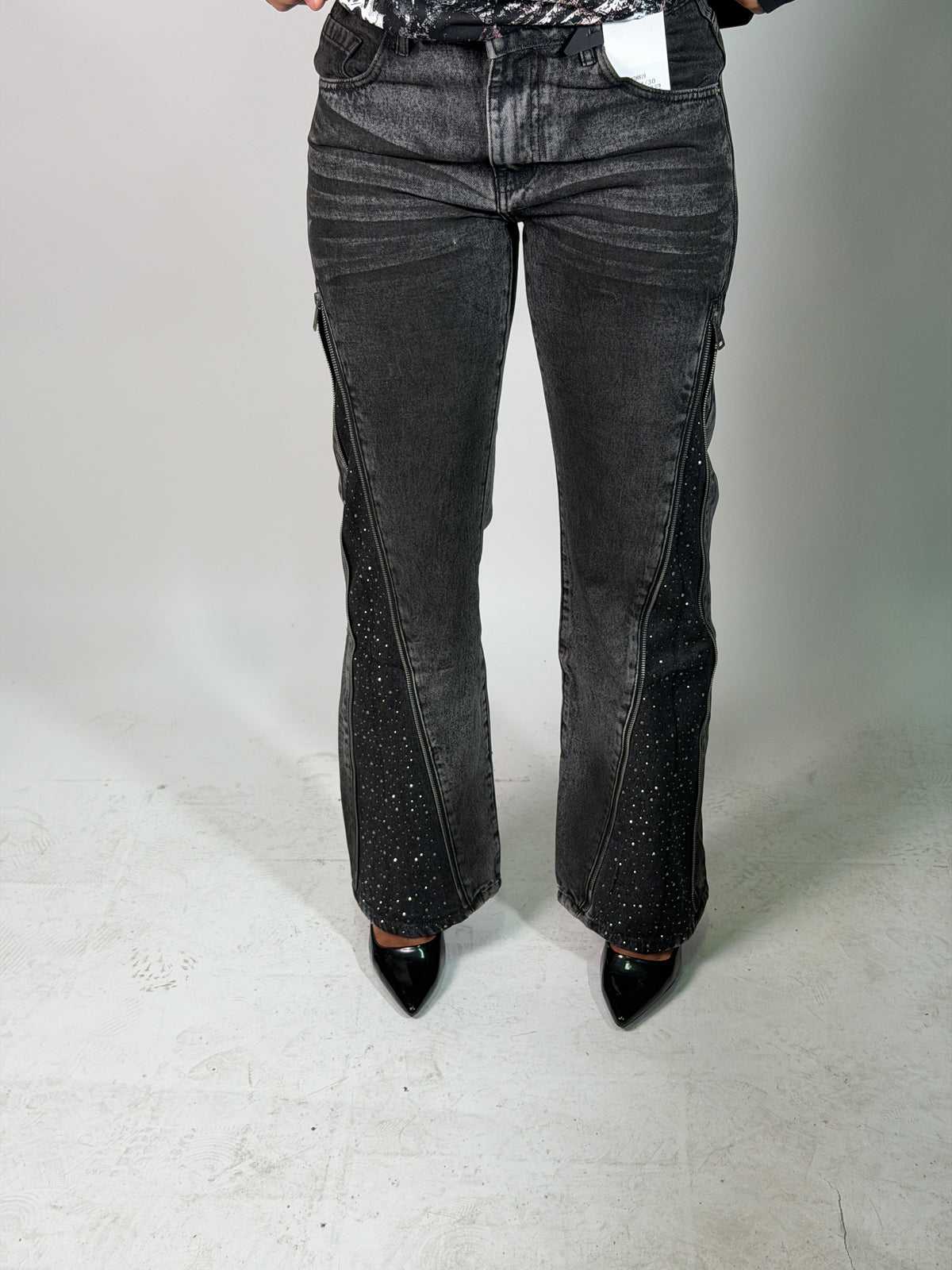JEANS FLARE STRASS