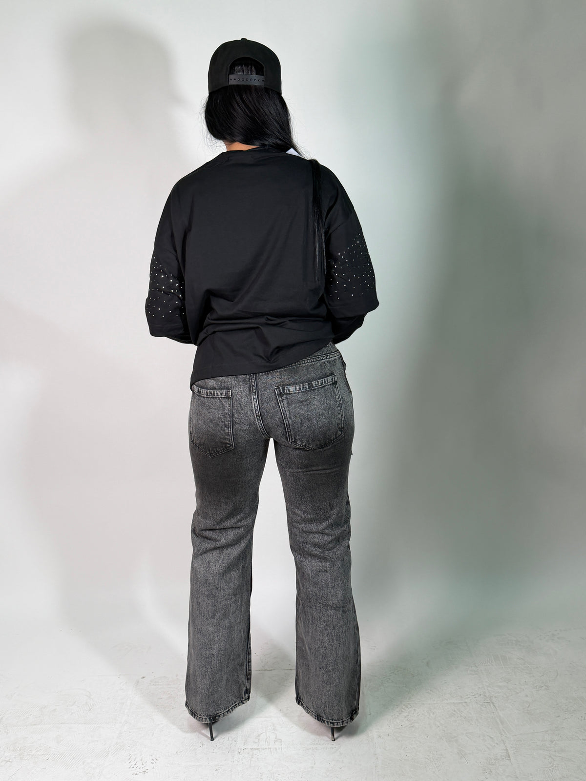 JEANS FLARE STRASS
