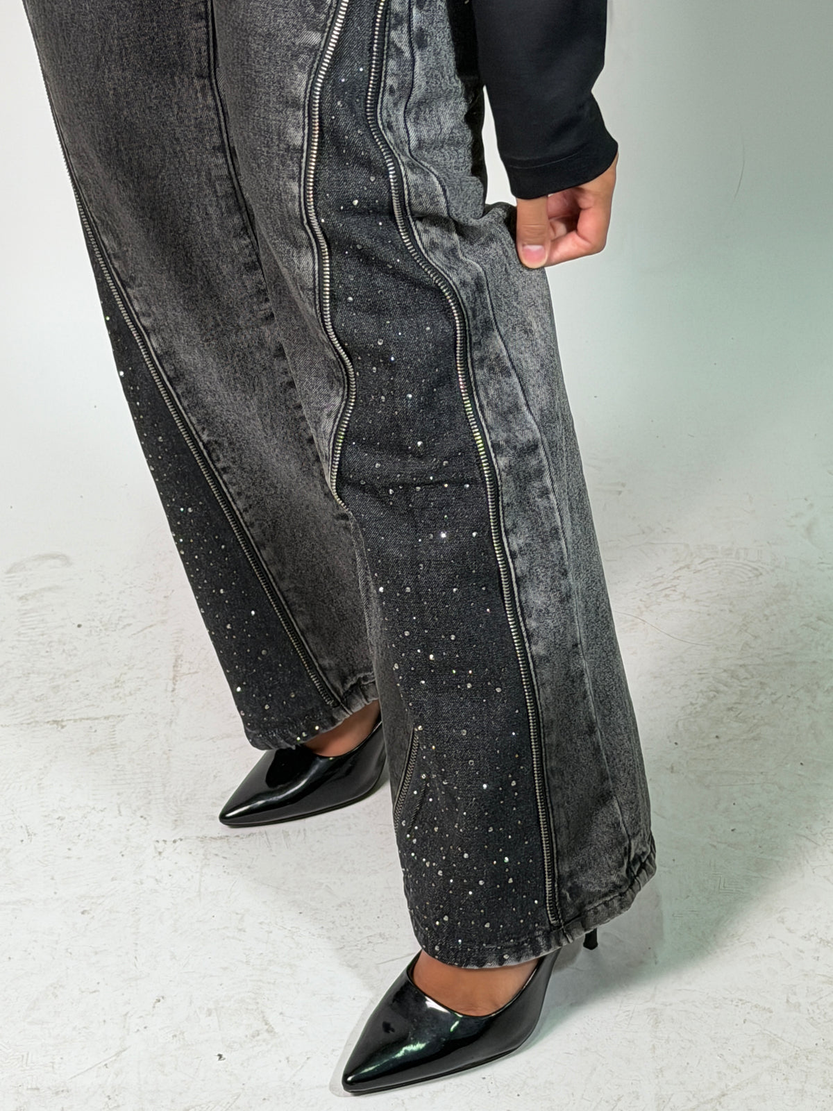 JEANS FLARE STRASS