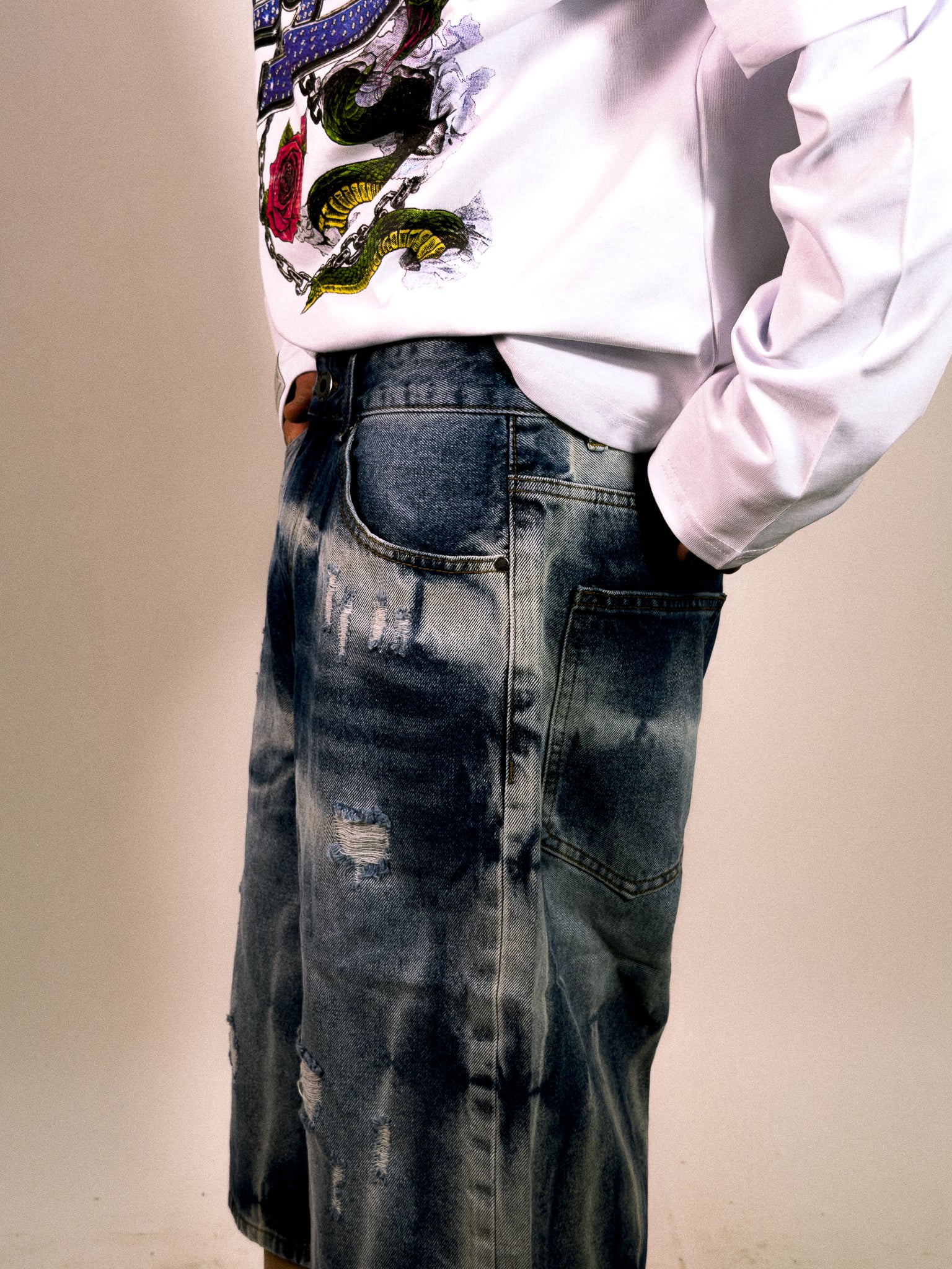 JORTS WASH BLU