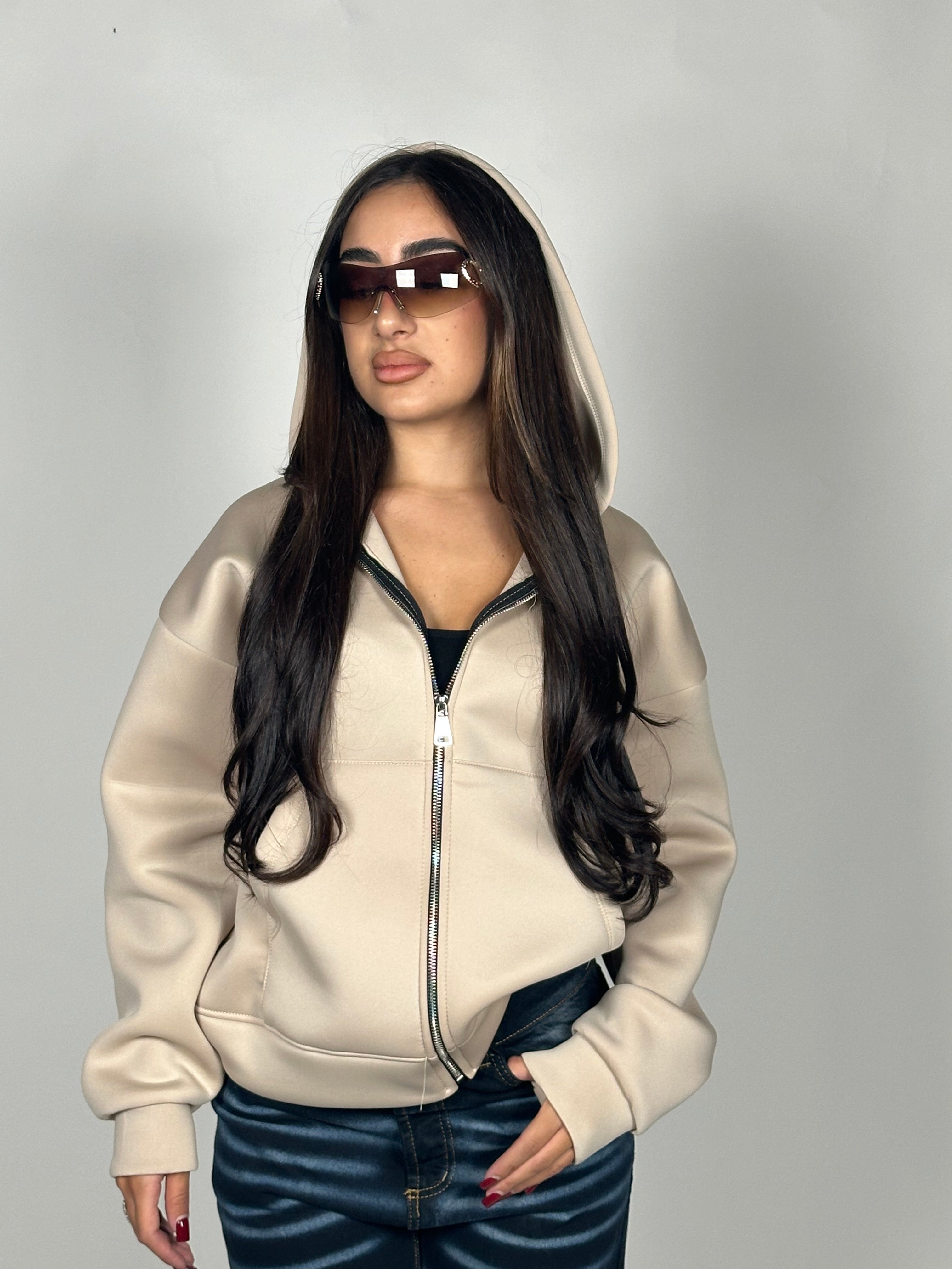 HOODIE SCUBA BEJE